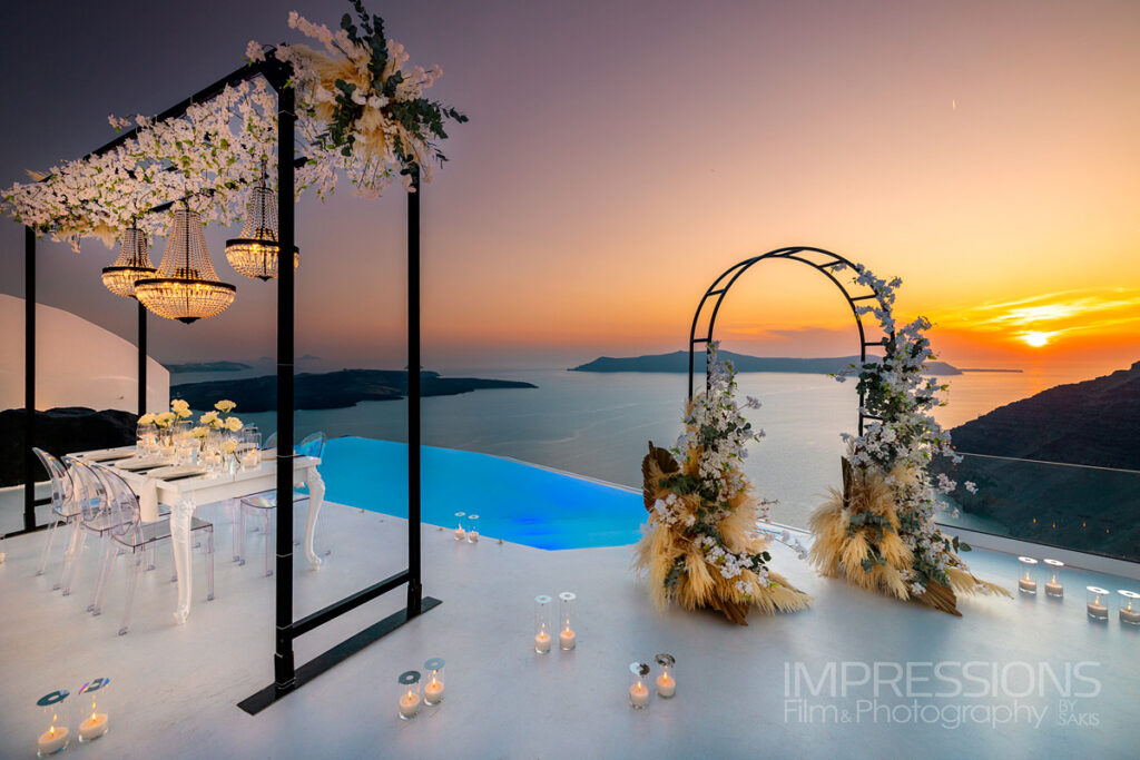 hotel photographer Dana Villas & Infinity Suites sunset luxury wedding