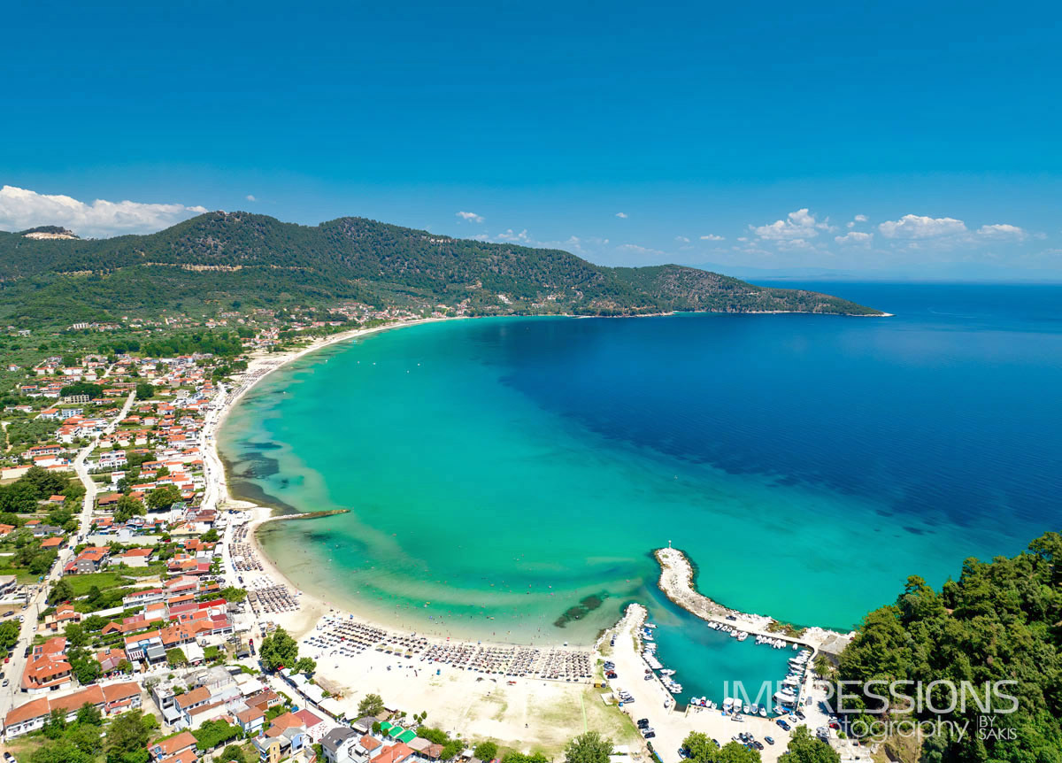 thassos coastline drone photography greece