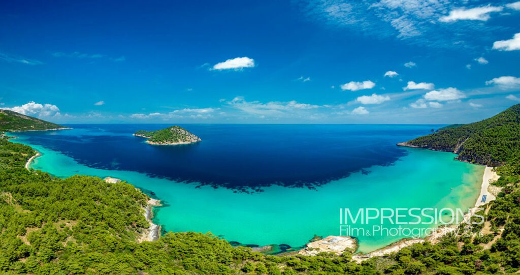 thassos island drone luxury villa villa greece