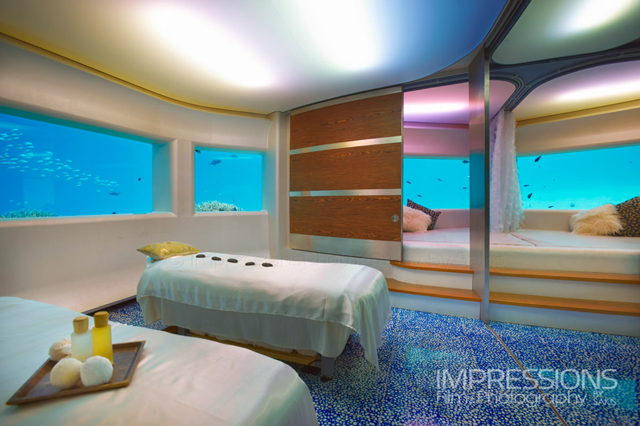 underwater spa interior photography luxury resort