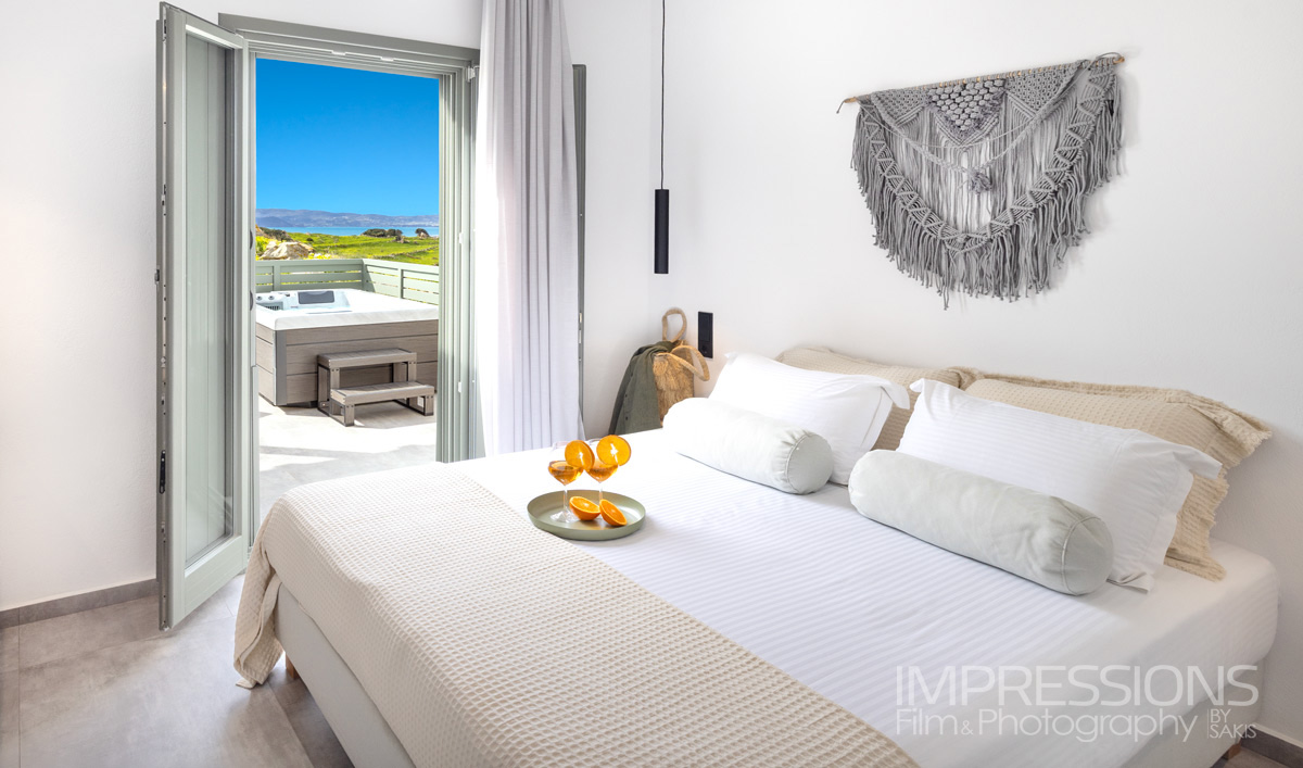 villa bedroom sea view naxos greece