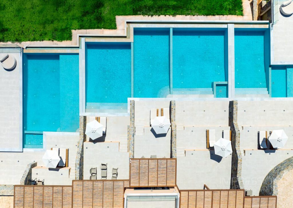 villa drone pool crete greece