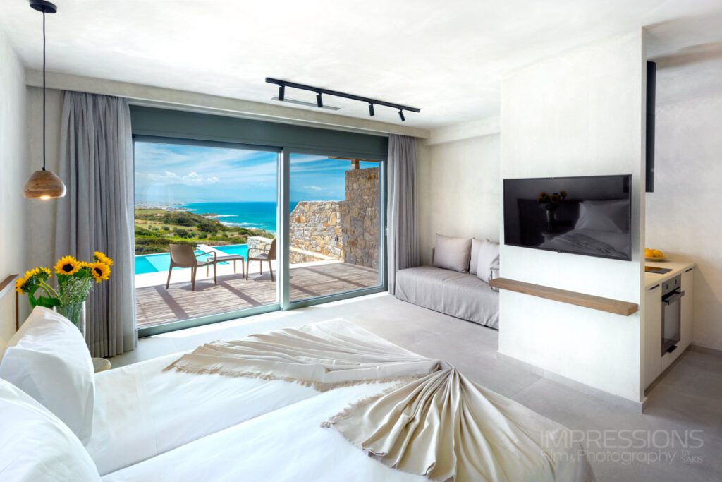 villa interior bedroom crete