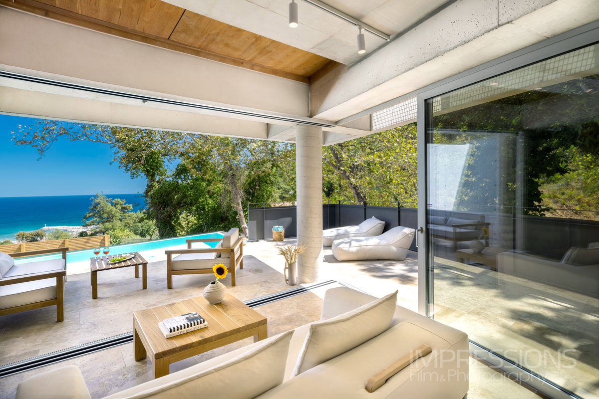 villa interior living photography thassos greece