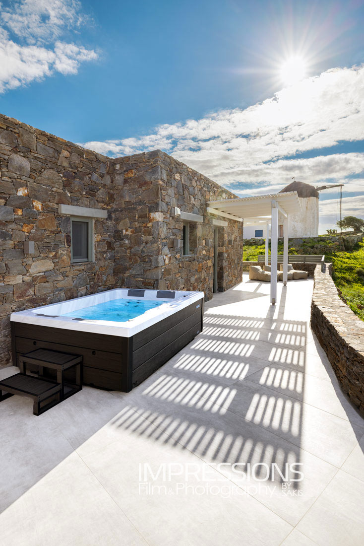 villa jacuzzi terrace architecture naxos greece