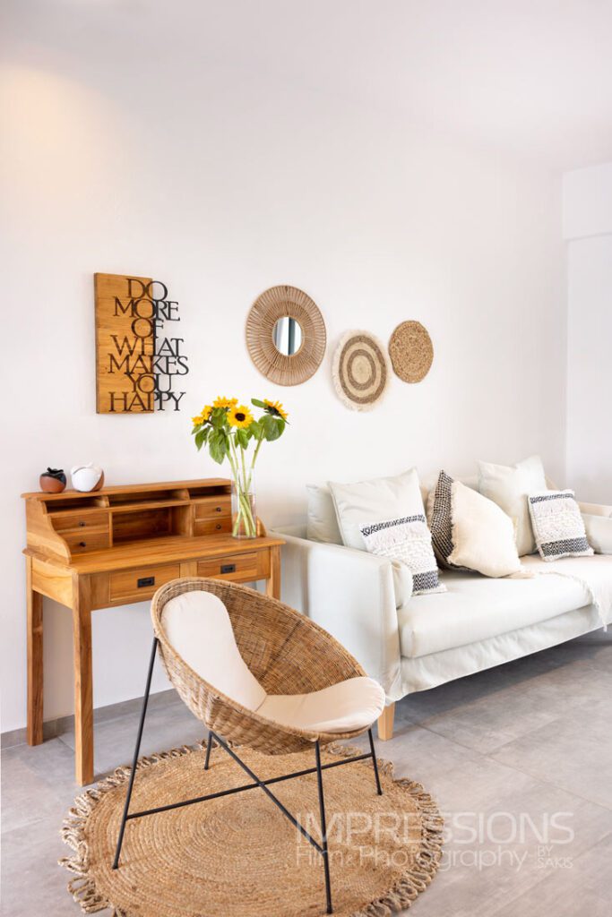 villa living room interior photography naxos greece vertical