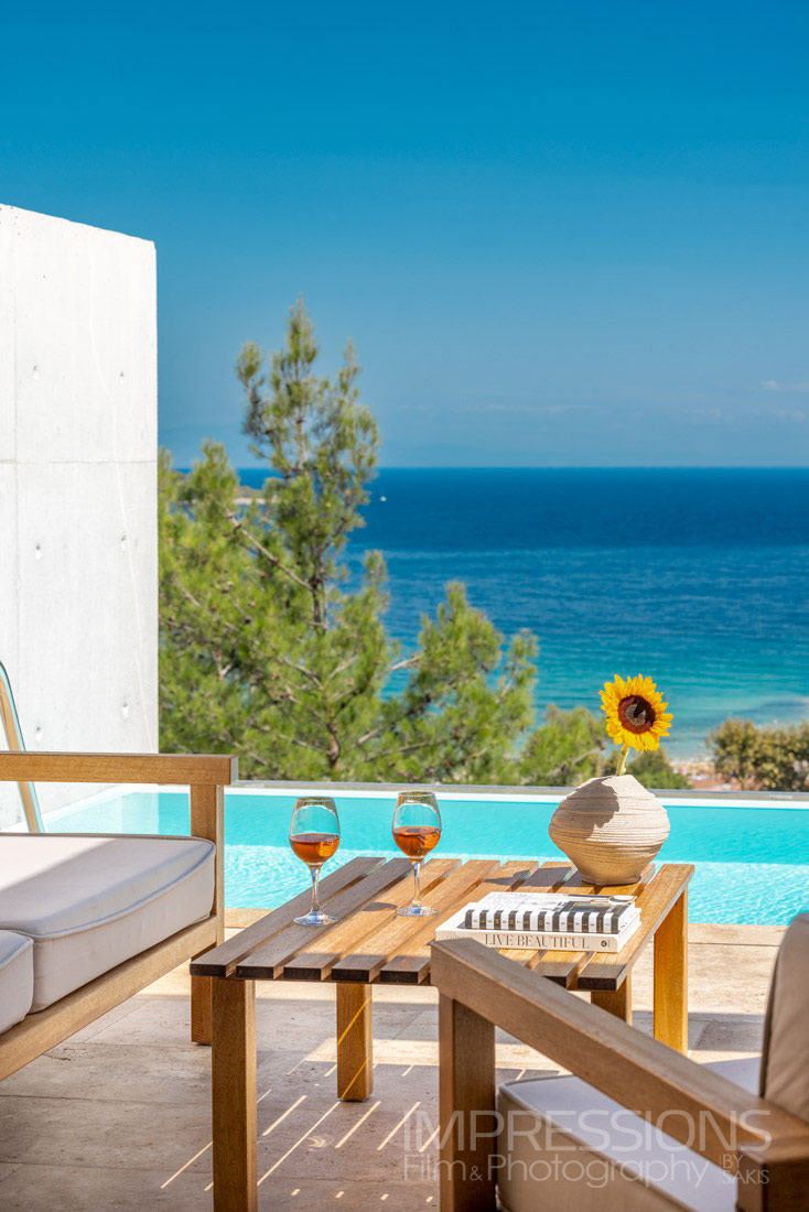 villa outdoor living space photography thassos greece