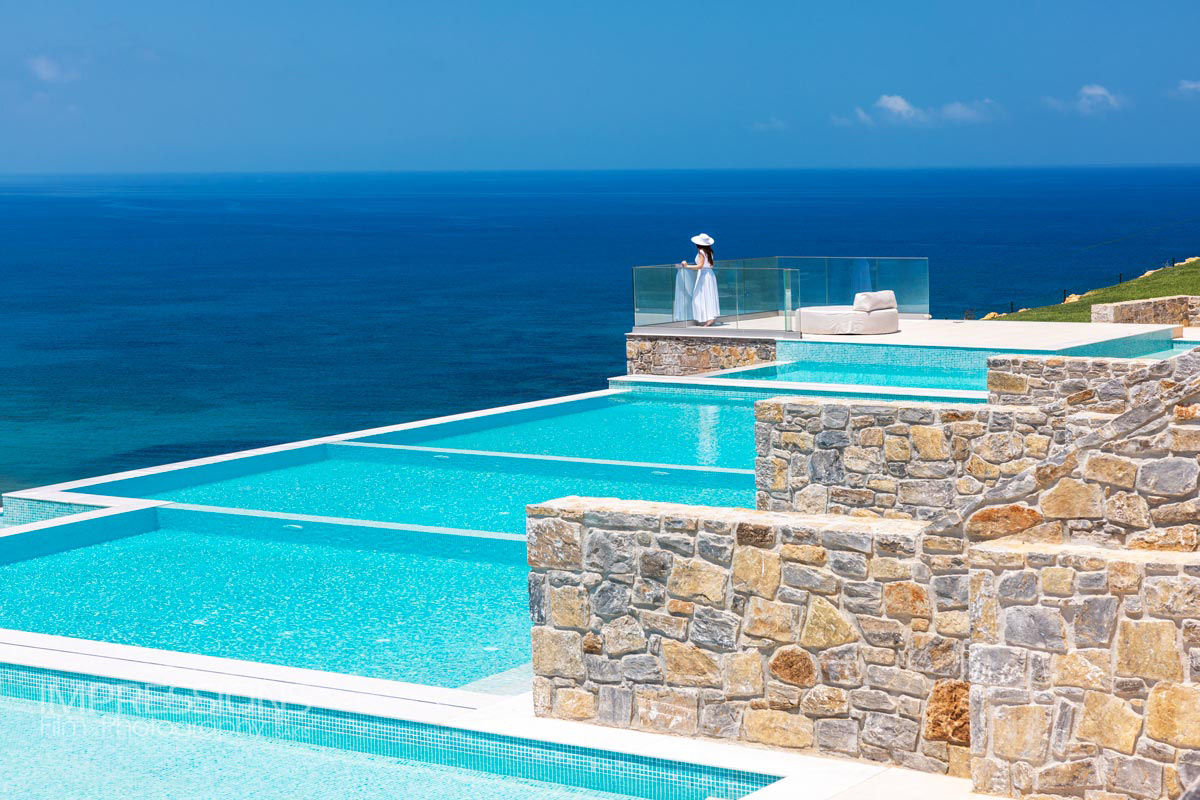 villa outdoor pool seaview crete