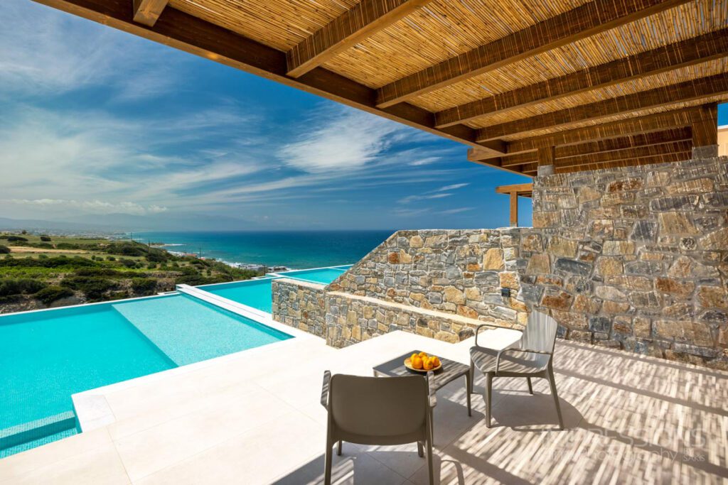 villa pool seaview crete